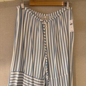 Anthropologie Drawstring Blue and white Striped Pants